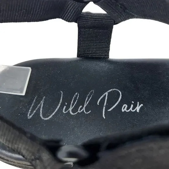 Wild Pair Sawyer Women's Fabric Sporty Slide On Sandals Black Shoe Size 8 - Picture 3 of 7